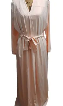 Inner Self Night Gown/Robe Size‎ Large Peach Maxi VNeck Long Sleeve Tie Waist