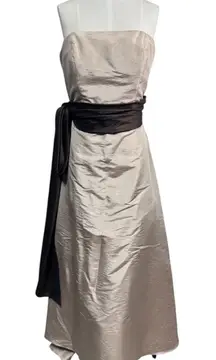 Bill Levkoff Strapless Formal Gown Champagne Brown Prom Evening Dress Women's 14