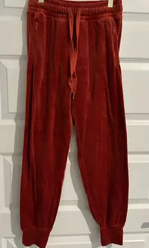 Aerie Velour Jogger Pants Rust Orange Brown Size XS