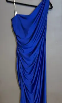 Premier Blue One-Shoulder Sheath Dress for Cocktail