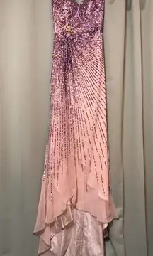 Pastel Pink w/ Rainbow Sequins Gown