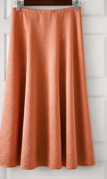 90s Vintage MCX sz L Womens Pink Satin ALine Pull On Maxi Skirt y2k Feminine USA