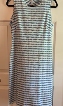 J. McLaughlin Blue And White Pattern‎ Stripe Tank Dress Size Medium