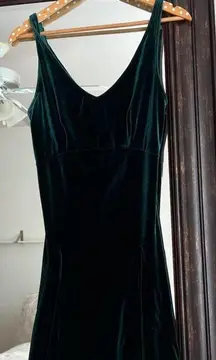 Vintage Victoria Secret 90s Y2K Green Velvet Velour Nighty Dress Size S
