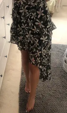 SEEK the Label Floral Asymmetrical Skirt