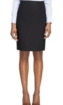 Brooks Brothers  Petite Wool Office Pencil Skirt Black 10