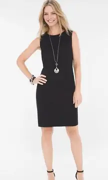 Chico's  Ponte Black Sleeveless Shift Dress Size 00 / XS