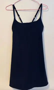 Danskin Athletic Built In Bra Shorts Cross Back Skort Dress Navy Blue Womens S