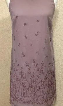 J.R. Nites by Caliendo Vintage 90s Lilac Purple Beaded Shift Dress