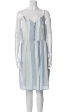 Joie Mommy & Me Linen Blend Blue & White Striped Knee Length Dress Size 10 NWT