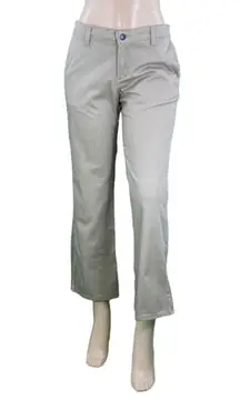 Women Petite Khaki Slim Bootcut Pants