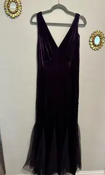 NWT Candalite Formal Velvet Asymetric Hem Purple dress