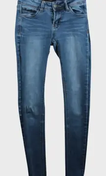 WAX Jean Los Angeles Denim Stretch Skinny Leg Jeans Size 1 Medium Wash Grunge