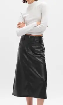 NWT  Vegan Leather Midi Skirt