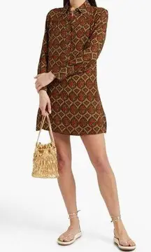 Antik Batik NEW  Monique gathered printed crepe mini dress sz XS