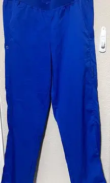 WonderWink Pro Women's Knit Waist Cargo Pants Scrubs sz L Royal Blue