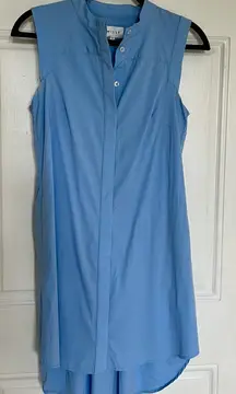 Milly | Sleeveless Blue Button-Down Dress