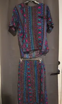 Norton McNaughton Set, Size 14 Skirt Top Blouse, Matching Outfit, Retro Clothing