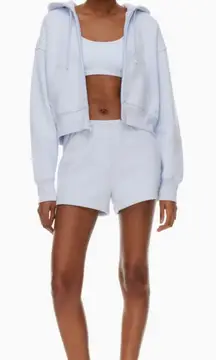 Aritzia Tna Cozy Sweatfleece Perfect Micro Short baby blue - medium