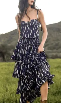 Free People X Jen's Pirate Booty Purple Blue Gold Top Skirt Set Small NWOT