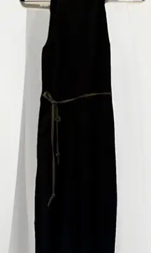 She + Sky Jumpsuit Womens Sz S‎ Black Pants Draped Top Sleeveless Flowy Rear Zip