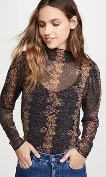 Free People Amber Mesh Turtleneck