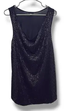 Mossimo Sequin‎ Tunic Top Women’s Size XXL Black Sleeveless Sparkly Party