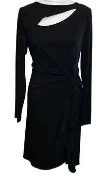 Catherine Malandrino Dress Women's Size 6 Black Long Sleeve Cocktail Evening