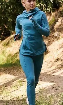 NWT Free People Movement Keepin' Cozy Fleece-Lined Leggings In Stormy Sky