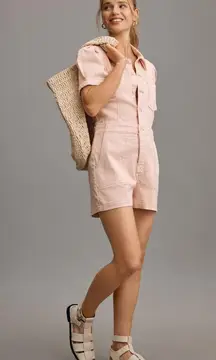 NWT Anthropologie The Kit Utility Romper by Pilcro Size 14