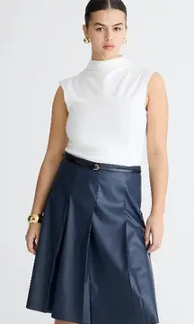 .Crew Fitted Mockneck Tank Top Women's XS White Stretch Cotton Blend NWT