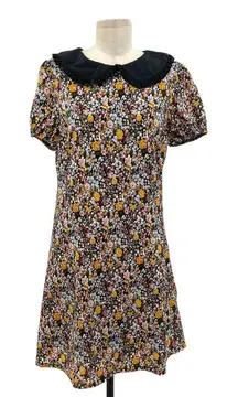 Roolee Floral Print Oversized Collar Neckline Short Sleeve Dress Size‎ Small