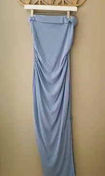 Merokeety Strapless Midi Dress Blue Sz Medium