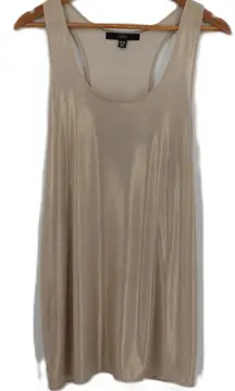 Metallic Gold Tunic Top‎ Mini Dress Indie Sleaze Y2K Clubwear Disco Racerback XL