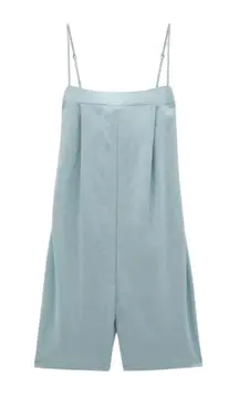Zara Blue Green Strappy Culotte Jumpsuit Women's Small Wide Leg
