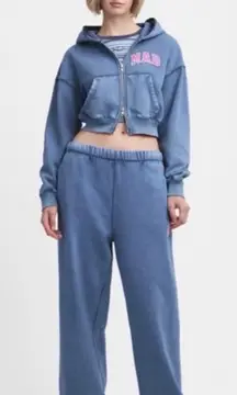 Madhappy x Gap Blue Set Cropped Mad Hoodie and Straight Leg Sweatpants New
