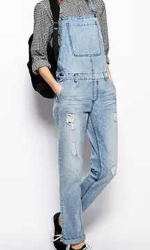 Noisy May Distressed Denim Overalls