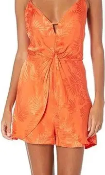 NWT Guess Jennifer Lopez Desta Romper in Tangerine Orange