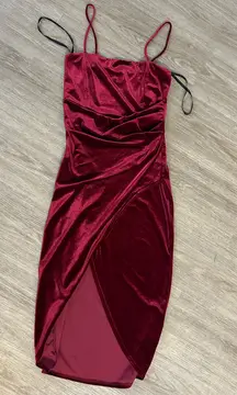 Windsor Red Velvet Midi Dress