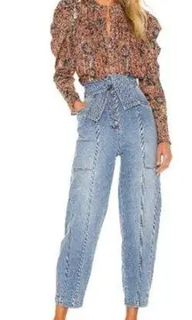 💕ULLA JOHNSON💕 Otto Jean Mid Wash Tie Front Button Fly High Rise 4 NWT