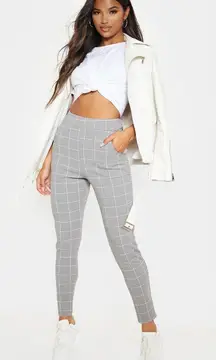 Tweed Check Skinny Pants