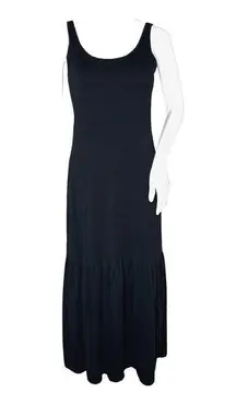 Uniqlo Tomas Maier x  Dress Womens Small Black Tiered Midi Neutral Minimalist