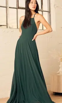 Lulus Mythical Kind of Love Dark Green Maxi Dress