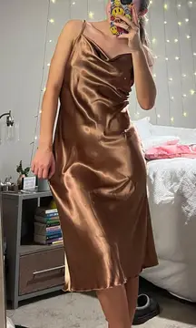 Bebe Bronze Midi Dress