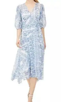 Calvin Klein  Bandana Print Balloon- Sleeve dress size 10