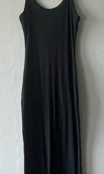 Aerie Black Ribbed Bodycon Maxi Dress Size Small