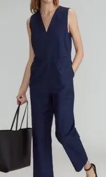 EVERLANE NWT The Structured Cotton Navy Business Casual Classic Pant Jumpsuit