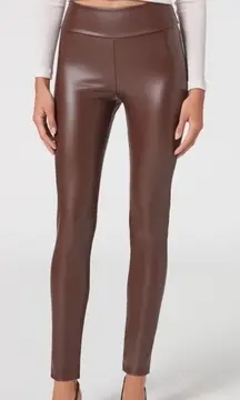 Loft Brown Faux Leather Leggings NWT M