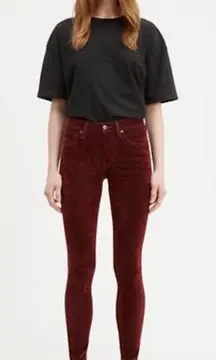 Levi’s Made & Crafted 721 High Rise Skinny size 27 Flocked Velvet Denim Jeans