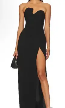 Amanda Uprichard black long puzzle dress